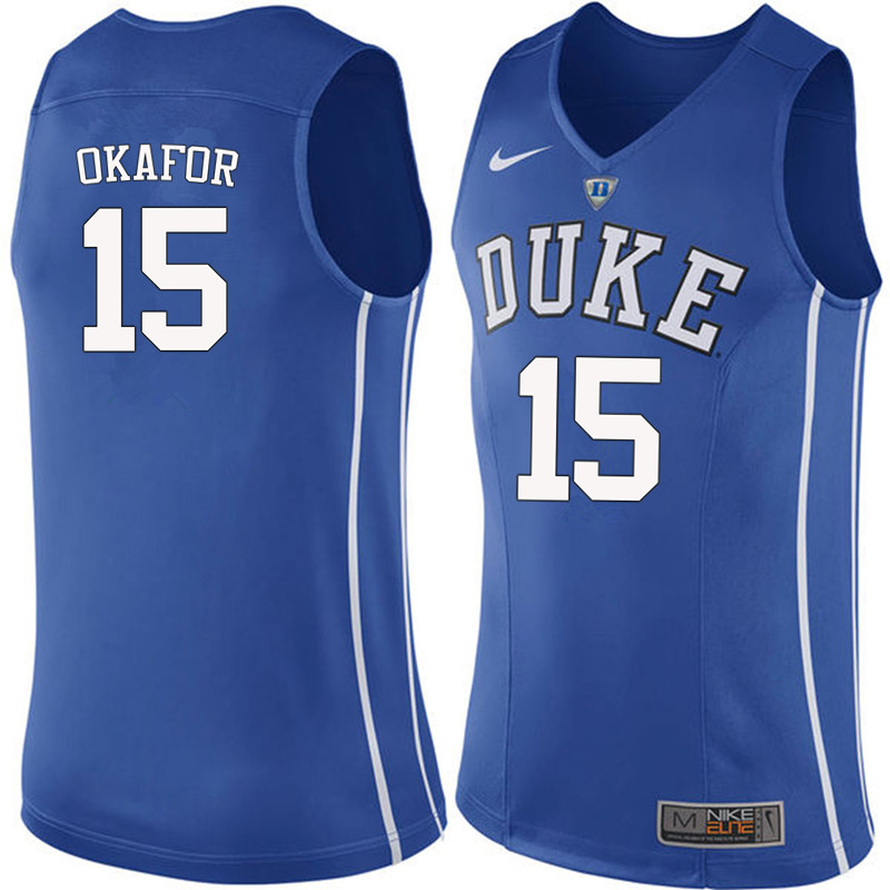Duke Blue Devils #15 Jahlil Okafor College Basketball Jerseys-Blue